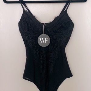 Cute lace black bodysuit